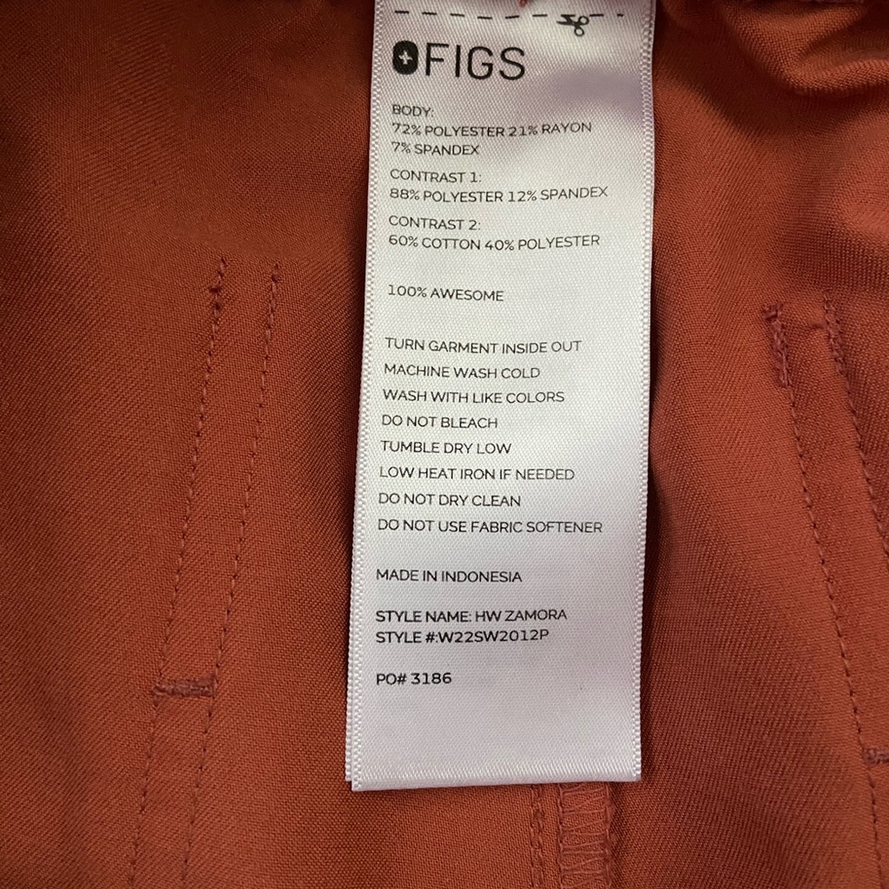Figs Terracotta Zamora Jogger Pants, Medium Petite - Picture 2 of 3